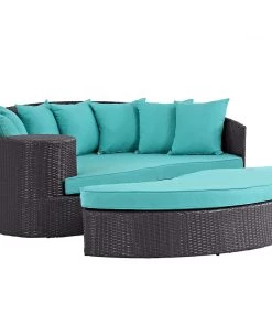 Modway Outdoor Daybeds Convene Outdoor Patio Daybed Espresso Turquoise