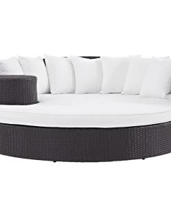 Modway Convene Outdoor Patio Daybed Espresso White Outdoor Daybeds