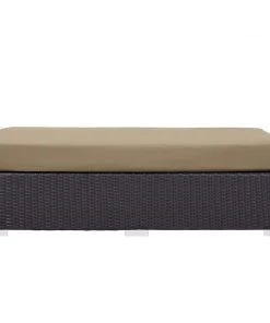 Modway Convene Outdoor Patio Fabric Rectangle Ottoman Espresso Mocha Ottomans