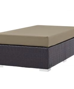 Modway Convene Outdoor Patio Fabric Rectangle Ottoman Espresso Mocha Ottomans