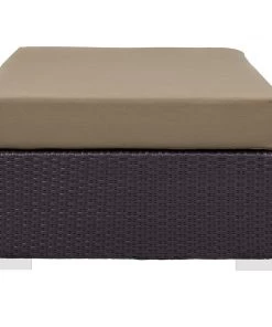 Modway Convene Outdoor Patio Fabric Rectangle Ottoman Espresso Mocha Ottomans