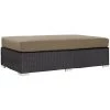 Modway Convene Outdoor Patio Fabric Rectangle Ottoman Espresso Mocha Ottomans