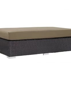 Modway Convene Outdoor Patio Fabric Rectangle Ottoman Espresso Mocha Ottomans