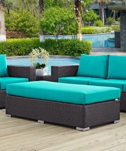 Modway Ottomans Convene Outdoor Patio Fabric Rectangle Ottoman Espresso Turquoise 10 Modway Ottomans Convene Outdoor Patio Fabric Rectangle Ottoman Espresso Turquoise