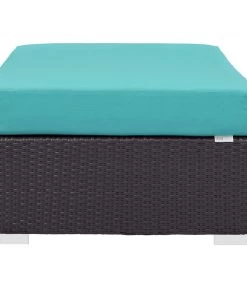 Modway Ottomans Convene Outdoor Patio Fabric Rectangle Ottoman Espresso Turquoise 8 Modway Ottomans Convene Outdoor Patio Fabric Rectangle Ottoman Espresso Turquoise