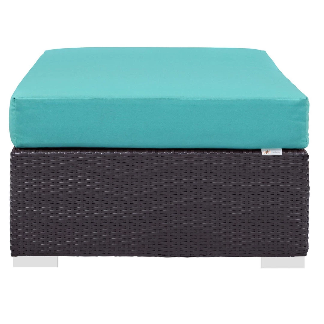Modway Ottomans Convene Outdoor Patio Fabric Rectangle Ottoman Espresso Turquoise 3 Modway Ottomans Convene Outdoor Patio Fabric Rectangle Ottoman Espresso Turquoise