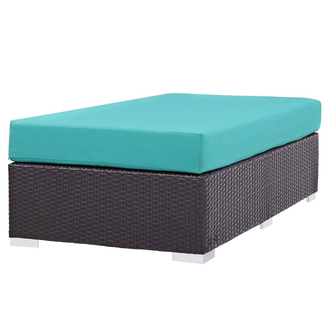 Modway Ottomans Convene Outdoor Patio Fabric Rectangle Ottoman Espresso Turquoise 2 Modway Ottomans Convene Outdoor Patio Fabric Rectangle Ottoman Espresso Turquoise