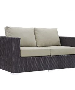 Modway Outdoor Loveseats Convene Outdoor Patio Loveseat Espresso Beige