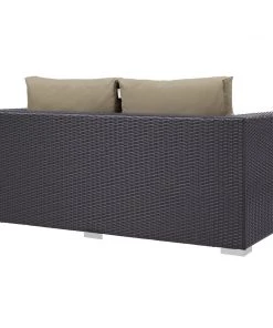 Modway Convene Outdoor Patio Loveseat Espresso Mocha