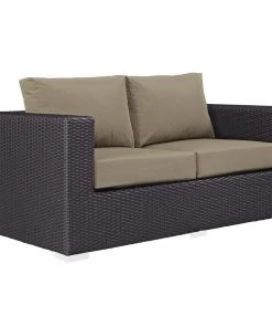 Modway Convene Outdoor Patio Loveseat Espresso Mocha