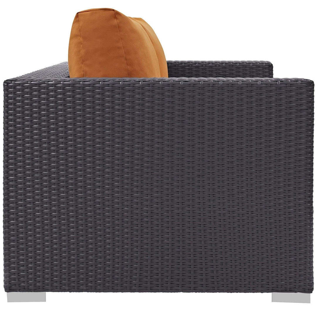 Modway Convene Outdoor Patio Loveseat Espresso Orange 2 Modway Convene Outdoor Patio Loveseat Espresso Orange