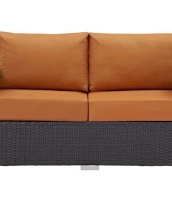 Modway Convene Outdoor Patio Loveseat Espresso Orange 9 Modway Convene Outdoor Patio Loveseat Espresso Orange