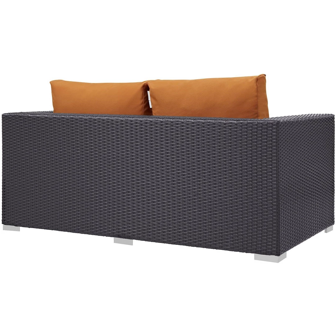 Modway Convene Outdoor Patio Loveseat Espresso Orange 3 Modway Convene Outdoor Patio Loveseat Espresso Orange