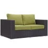 Modway Convene Outdoor Patio Loveseat Espresso Peridot Outdoor Loveseats