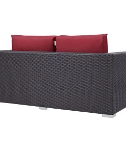 Modway Convene Outdoor Patio Loveseat Espresso Red Outdoor Loveseats