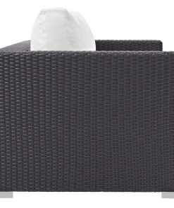 Modway Convene Outdoor Patio Loveseat Espresso White Outdoor Loveseats