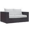 Modway Convene Outdoor Patio Loveseat Espresso White Outdoor Loveseats