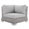 Modway Conway Sunbrella® Outdoor Patio Wicker Rattan Corner Chair Light Gray Gray Outdoor Sectional