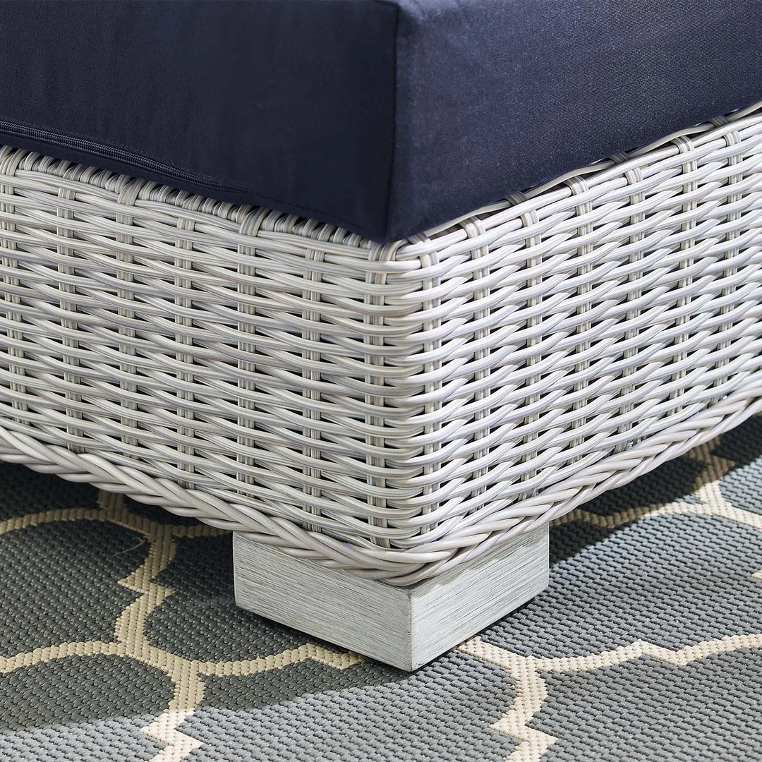 Modway Conway Sunbrella® Outdoor Patio Wicker Rattan Right-Arm Chair Light Gray Navy 6 Modway Conway Sunbrella® Outdoor Patio Wicker Rattan Right-Arm Chair Light Gray Navy