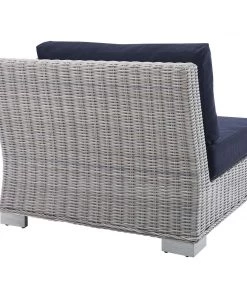 Modway Conway Sunbrella® Outdoor Patio Wicker Rattan Right-Arm Chair Light Gray Navy 11 Modway Conway Sunbrella® Outdoor Patio Wicker Rattan Right-Arm Chair Light Gray Navy