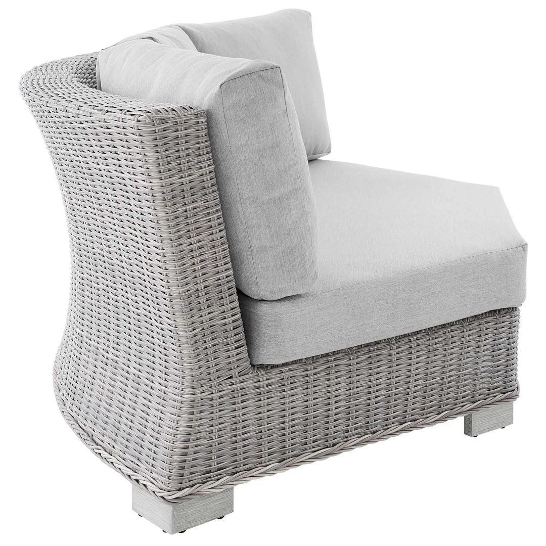Modway Conway Sunbrella® Outdoor Patio Wicker Rattan Round Corner Chair Light Gray Gray 2 Modway Conway Sunbrella® Outdoor Patio Wicker Rattan Round Corner Chair Light Gray Gray