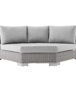 Modway Conway Sunbrella® Outdoor Patio Wicker Rattan Round Corner Chair Light Gray Gray 12 Modway Conway Sunbrella® Outdoor Patio Wicker Rattan Round Corner Chair Light Gray Gray