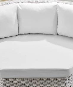 Modway Conway Sunbrella® Outdoor Patio Wicker Rattan Round Corner Chair Light Gray White Outdoor Sectional