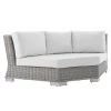 Modway Conway Sunbrella® Outdoor Patio Wicker Rattan Round Corner Chair Light Gray White Outdoor Sectional