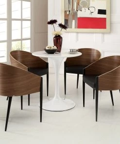 Modway Cooper Dining Chairs Set Of 4 Walnut
