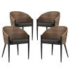 Modway Cooper Dining Chairs Set Of 4 Walnut