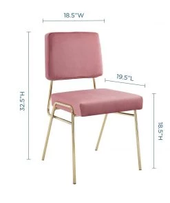 Modway Craft Dining Side Chair Performance Velvet Set Of 2 Gold Dusty Rose Dining Chairs 15 Modway Craft Dining Side Chair Performance Velvet Set Of 2 Gold Dusty Rose Dining Chairs