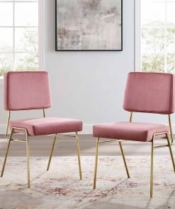 Modway Craft Dining Side Chair Performance Velvet Set Of 2 Gold Dusty Rose Dining Chairs 16 Modway Craft Dining Side Chair Performance Velvet Set Of 2 Gold Dusty Rose Dining Chairs