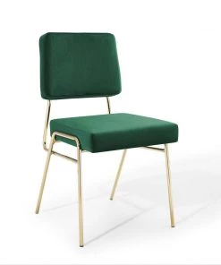 Modway Craft Dining Side Chair Performance Velvet Set Of 2 Gold Green