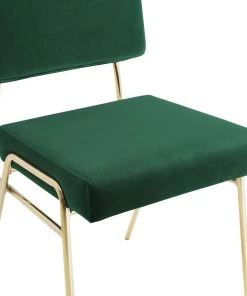 Modway Craft Dining Side Chair Performance Velvet Set Of 2 Gold Green