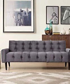 Modway SOFAS Delve Performance Velvet Sofa Gray