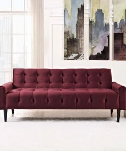Modway Delve Performance Velvet Sofa Maroon SOFAS
