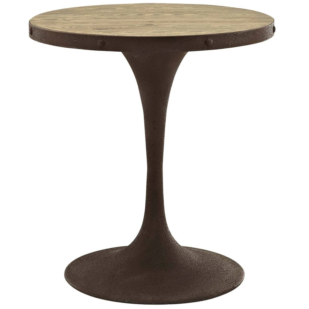 Modway Dining Tables Drive 28" Round Wood Top Dining Table Brown 1 Modway Dining Tables Drive 28" Round Wood Top Dining Table Brown