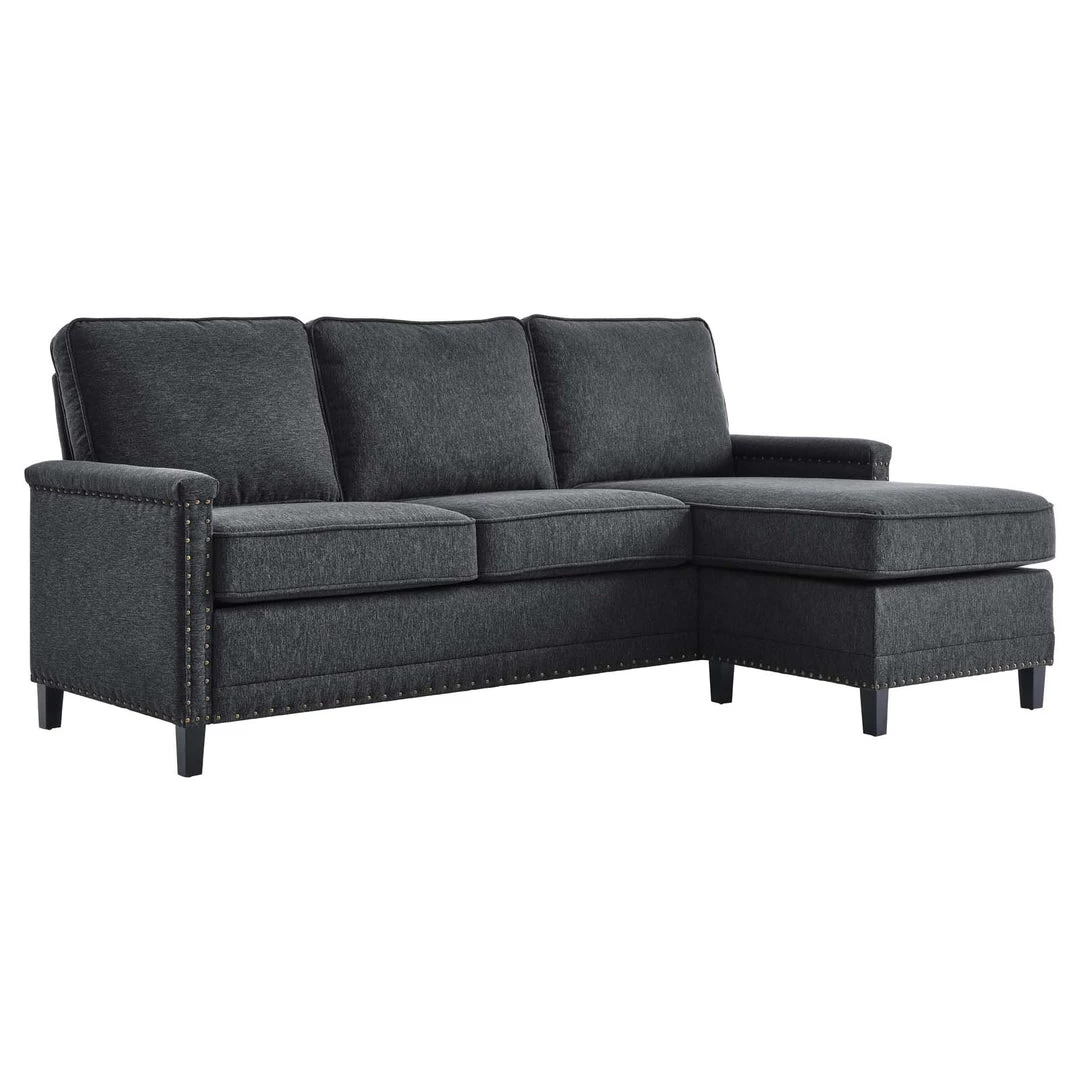 Modway Sectionals Ashton Upholstered Fabric Sectional Sofa Charcoal 2 Modway Sectionals Ashton Upholstered Fabric Sectional Sofa Charcoal