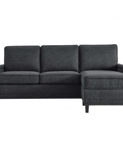 Modway Sectionals Ashton Upholstered Fabric Sectional Sofa Charcoal