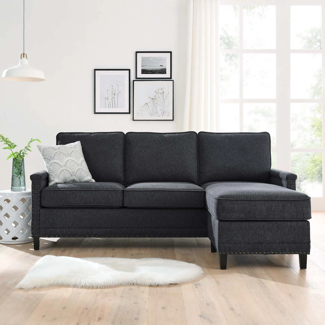 Modway Sectionals Ashton Upholstered Fabric Sectional Sofa Charcoal 3 Modway Sectionals Ashton Upholstered Fabric Sectional Sofa Charcoal