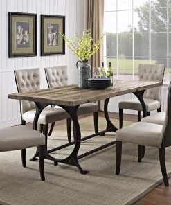 Modway Effuse Rectangle Wood Top Dining Table Brown 10 Modway Effuse Rectangle Wood Top Dining Table Brown