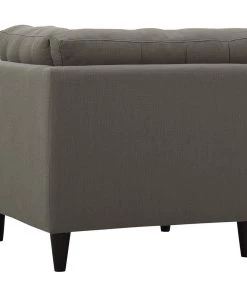 Modway Empress Upholstered Fabric Corner Sofa Granite