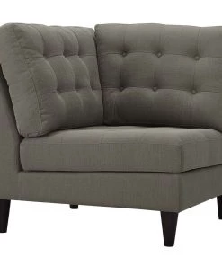 Modway Empress Upholstered Fabric Corner Sofa Granite