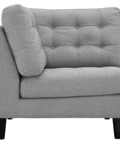 Modway Empress Upholstered Fabric Corner Sofa Light Gray Sectionals