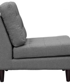 Modway Empress Upholstered Fabric Lounge Chair Gray Chaise Lounge Chairs