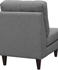 Modway Empress Upholstered Fabric Lounge Chair Gray Chaise Lounge Chairs