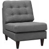 Modway Empress Upholstered Fabric Lounge Chair Gray Chaise Lounge Chairs