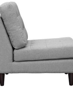 Modway Empress Upholstered Fabric Lounge Chair Light Gray