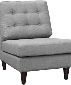 Modway Empress Upholstered Fabric Lounge Chair Light Gray