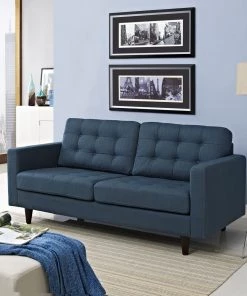Modway Loveseats Empress Upholstered Fabric Loveseat Azure